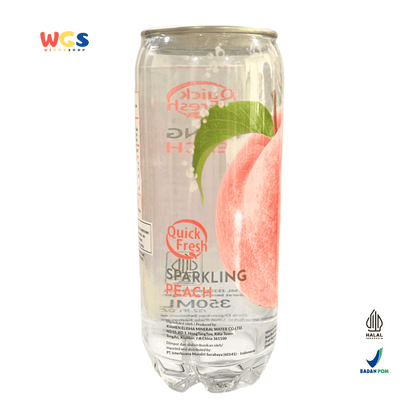 Quick Fresh Sparkling Peach 350ml – Minuman Soda Rasa Buah Bebas Gula dan Rendah Kalori