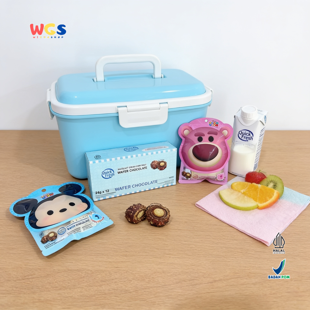 Quick Fresh Wafer Chocolate 24g x 12 - Hazelnut Cream Crisp Malt Cokelat Wafer 2 pcs x 12g Disney Marvel Surprise