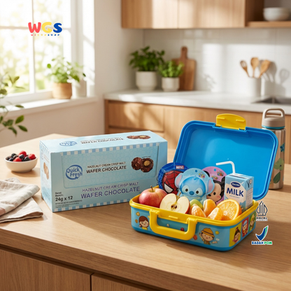 Quick Fresh Wafer Chocolate Hazelnut Cream Crisp Malt 24g x 12 Box Snack Coklat Halal