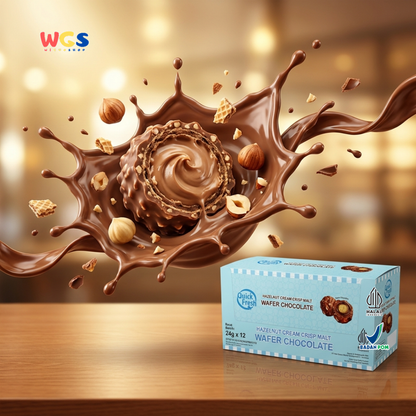 Quick Fresh Wafer Chocolate Hazelnut Cream Crisp Malt 24g x 12 Box Snack Coklat Halal