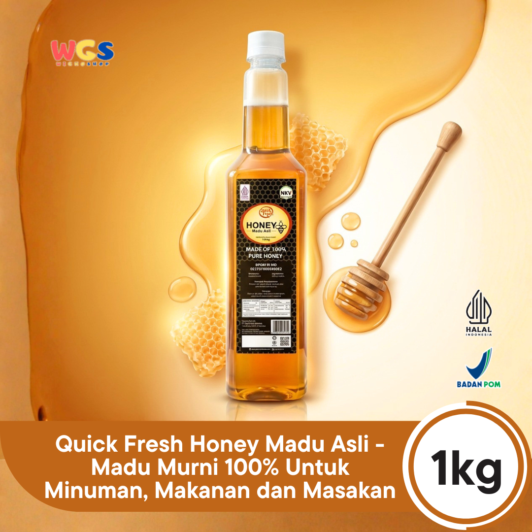 Quick Fresh Honey Madu Asli 1000g - Madu Murni 100% Untuk Minuman, Makanan dan Masakan