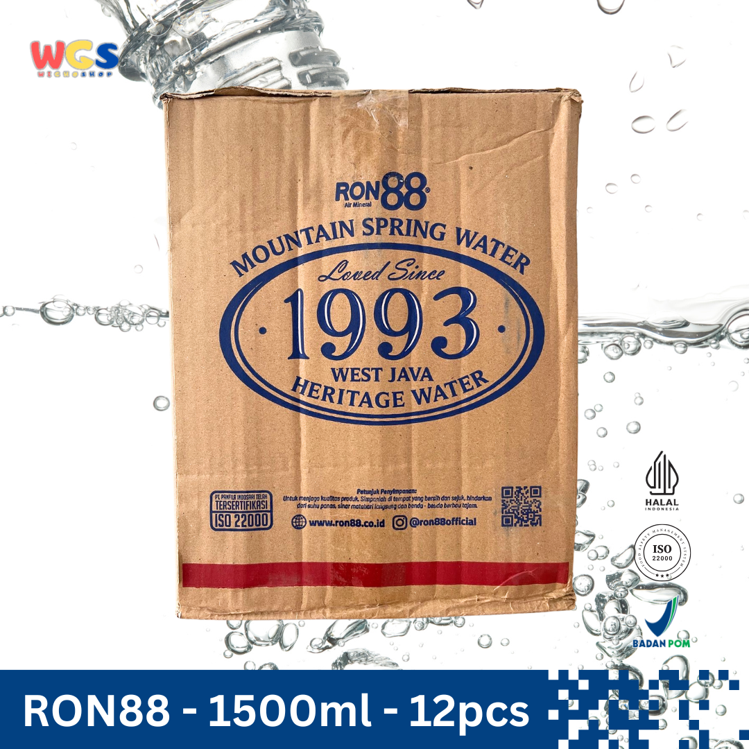 RON88 Mineral Water Bottles 1.5L (12 pcs) – Pure Mountain Water in Large Packaging