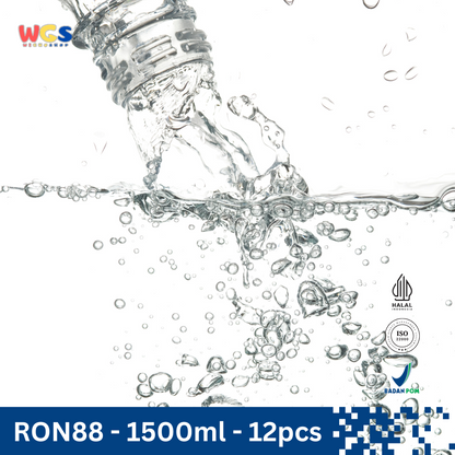 RON88 Mineral Water Bottles 1.5L (12 pcs) – Pure Mountain Water in Large Packaging