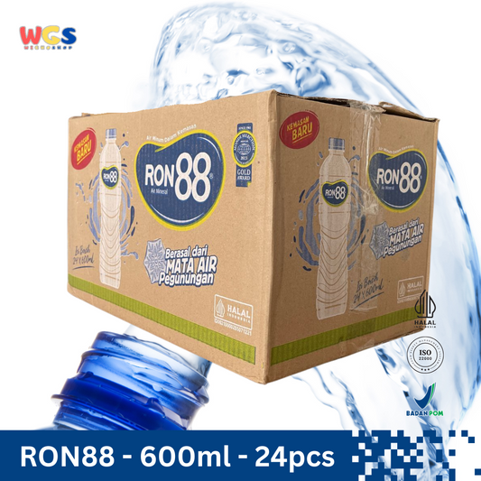 RON88 Air Mineral Botol 600ml (24 pcs) – Kesegaran Pegunungan dalam Setiap Tetes