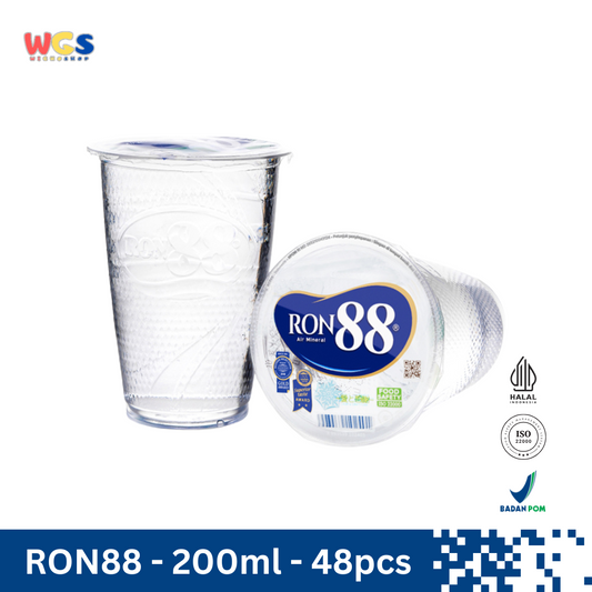 RON88 Air Mineral Gelas 200ml (48 pcs) – Kesegaran Air Pegunungan dengan Kualitas Terbaik