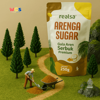 Realsa Arenga Sugar 250g – Gula Aren Serbuk Premium Alami, Sehat dan Organik
