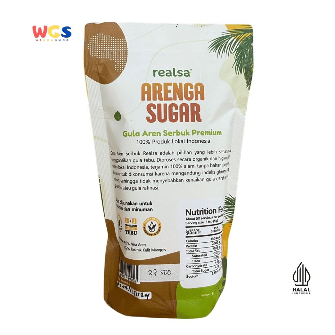 Realsa Arenga Sugar 250g – Gula Aren Serbuk Premium Alami, Sehat dan Organik
