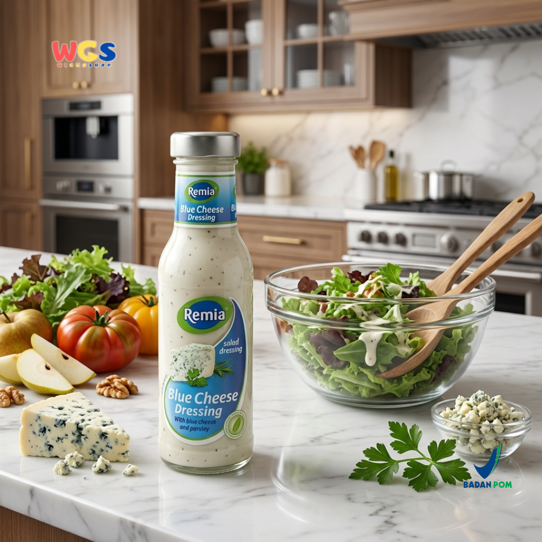 Remia Blue Cheese Dressing 250ml - Saus Salad Premium dengan Blue Cheese dan Parsley untuk Salad & Steak