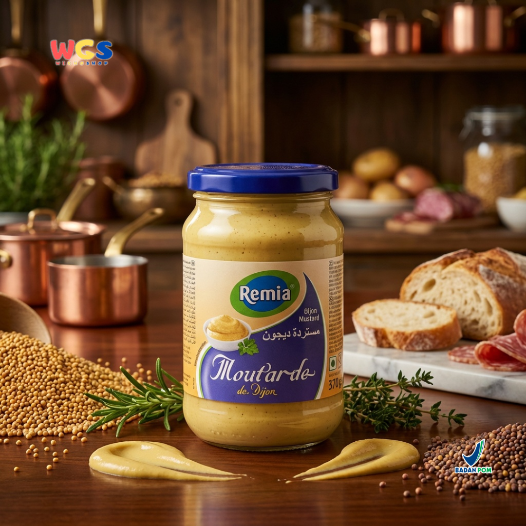 Remia Dijon Mustard 370g – A tangy and creamy French mustard, perfect for sandwiches and dips