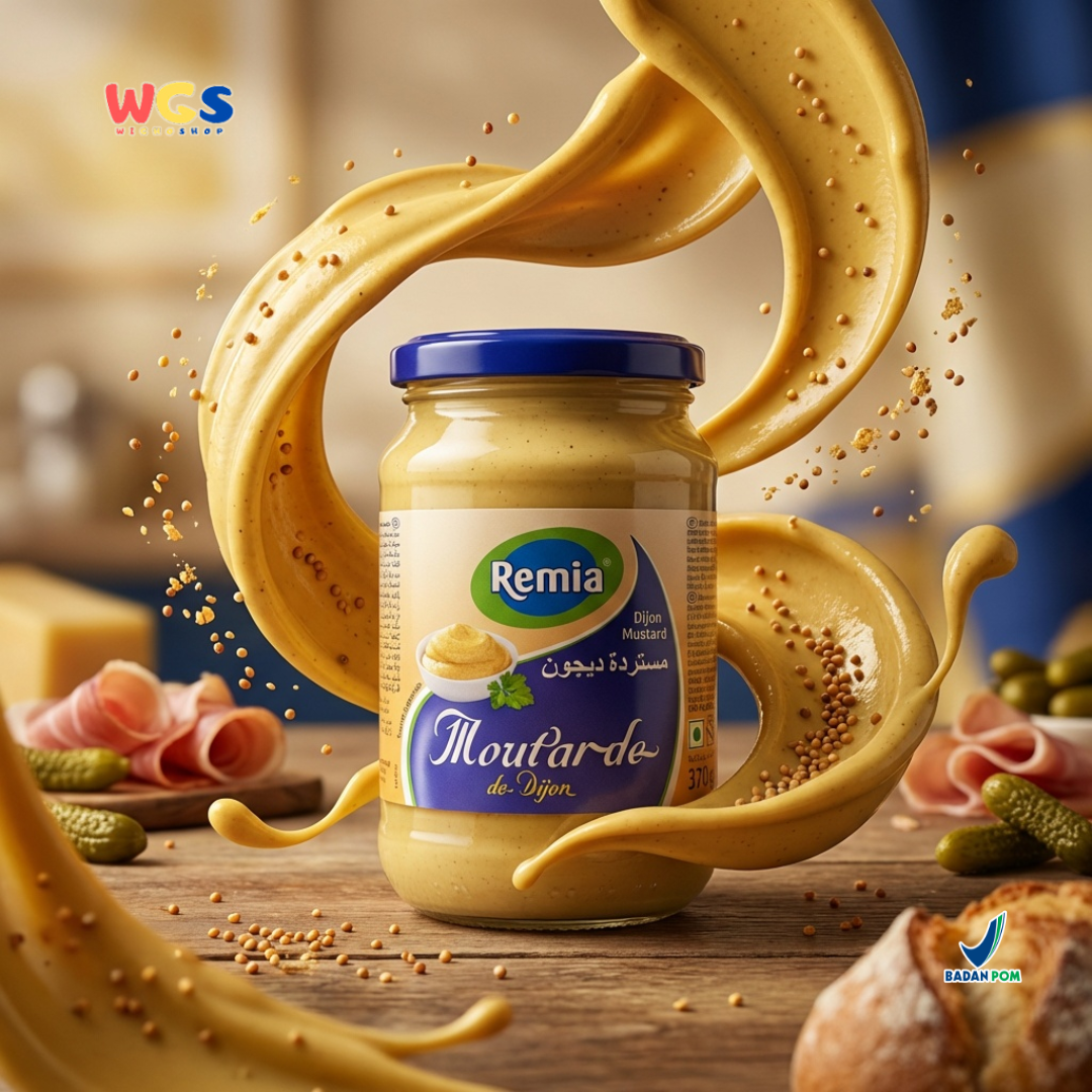 Remia Dijon Mustard 370g – A tangy and creamy French mustard, perfect for sandwiches and dips