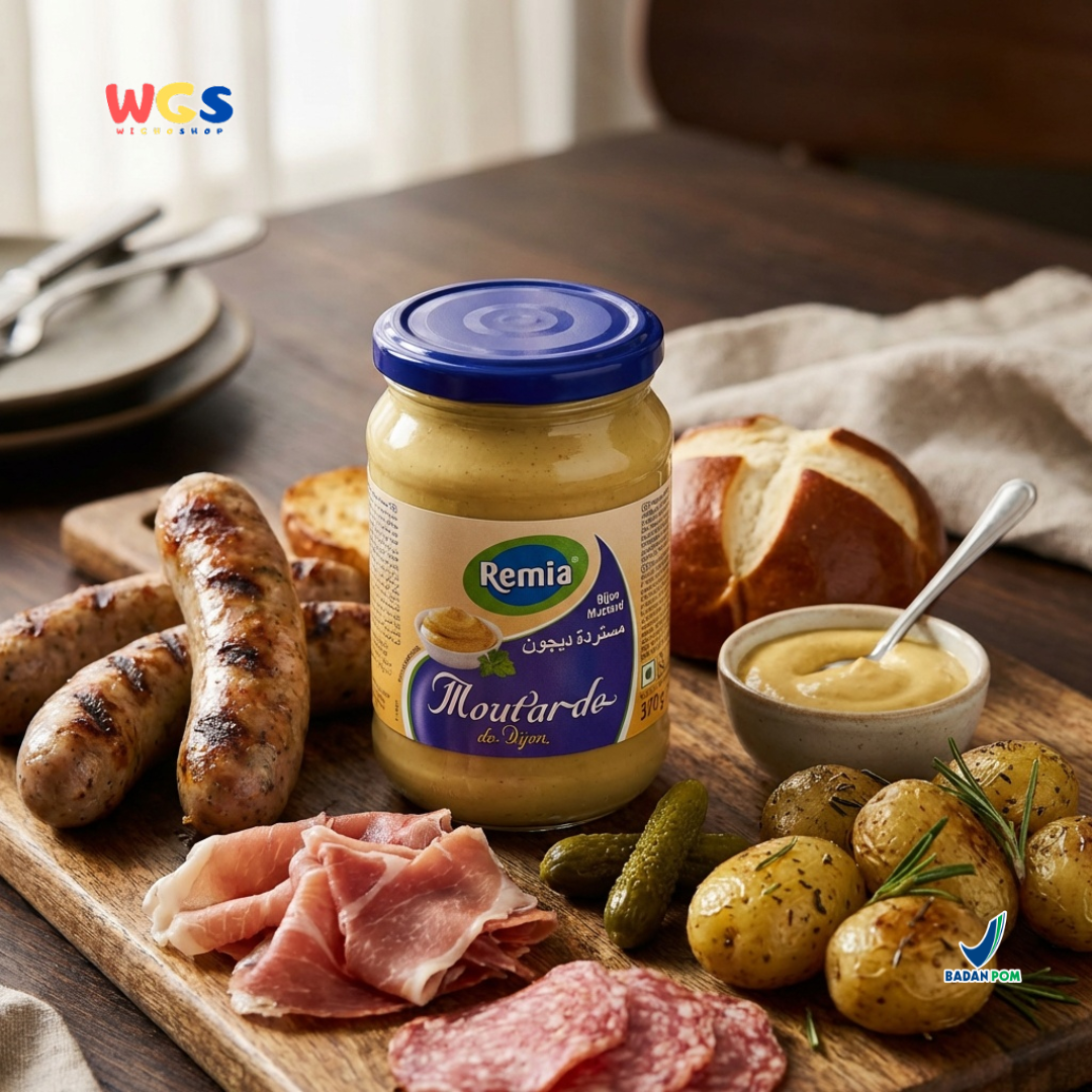 Remia Dijon Mustard 370g – A tangy and creamy French mustard, perfect for sandwiches and dips