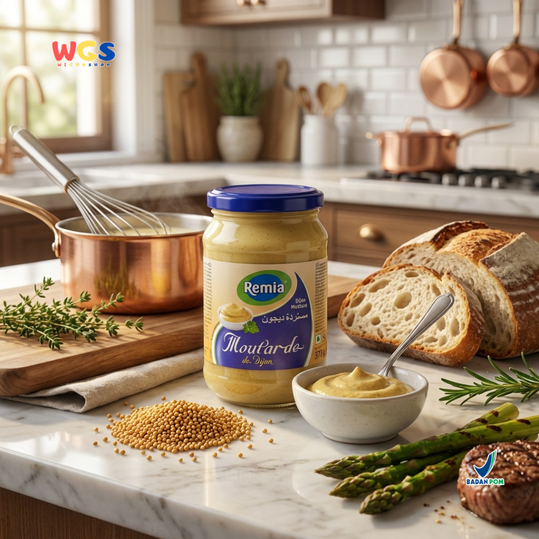 Remia Dijon Mustard 370g – A tangy and creamy French mustard, perfect for sandwiches and dips