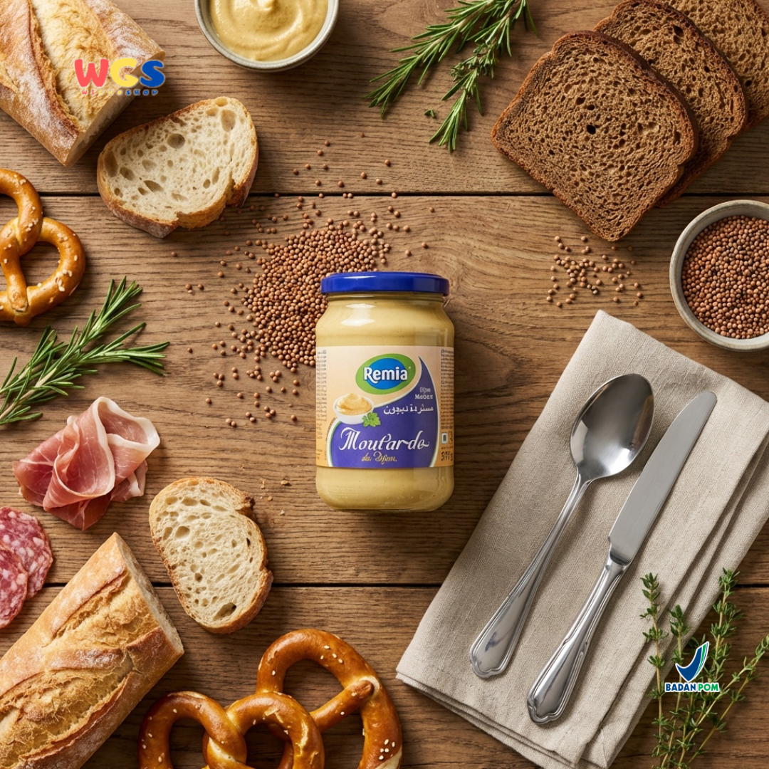 Remia Dijon Mustard 370g – A tangy and creamy French mustard, perfect for sandwiches and dips