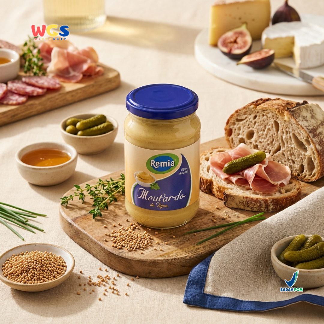 Remia Dijon Mustard 370g – A tangy and creamy French mustard, perfect for sandwiches and dips