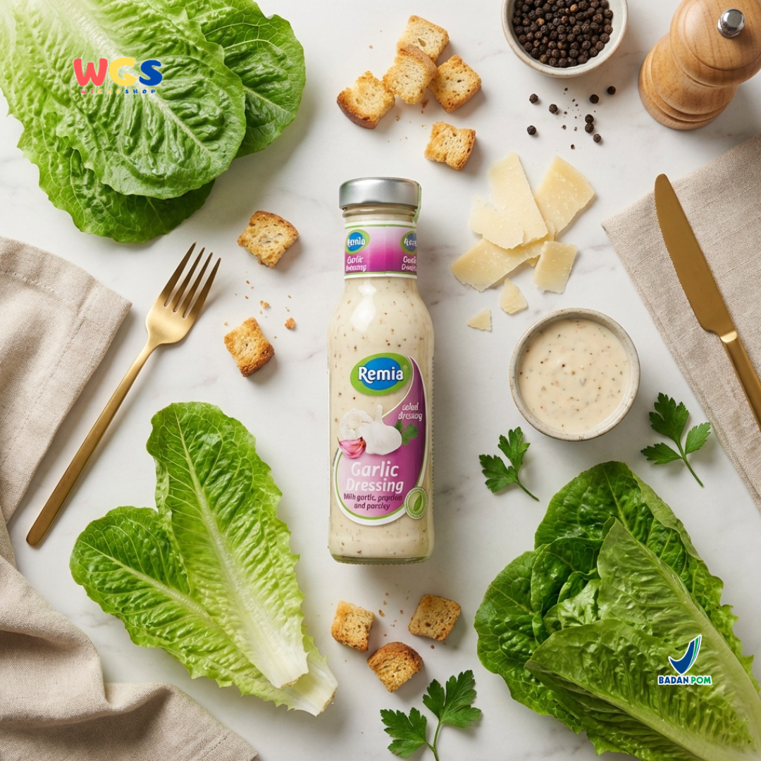 Remia Garlic Dressing 250ml - Salad Dressing Creamy Bawang Putih untuk Salad & Sandwich