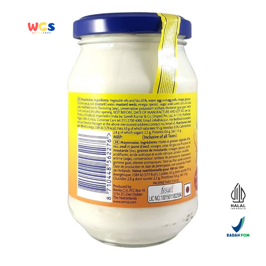 Remia Mayonnaise Delicious & Creamy 250ml / 241g – Mayones Premium, Lembut, dan Gurih dari Belanda
