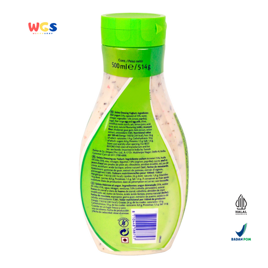 Remia Yoghurt Dressing 500ml – Saus Yoghurt Segar dengan Rempah Halus untuk Salad Sehat dan Lezat
