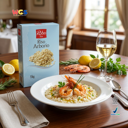 Robo 1938 Riso Arborio 1kg - Beras Arborio Italia untuk Risotto, Nasi Creamy & Masakan Premium
