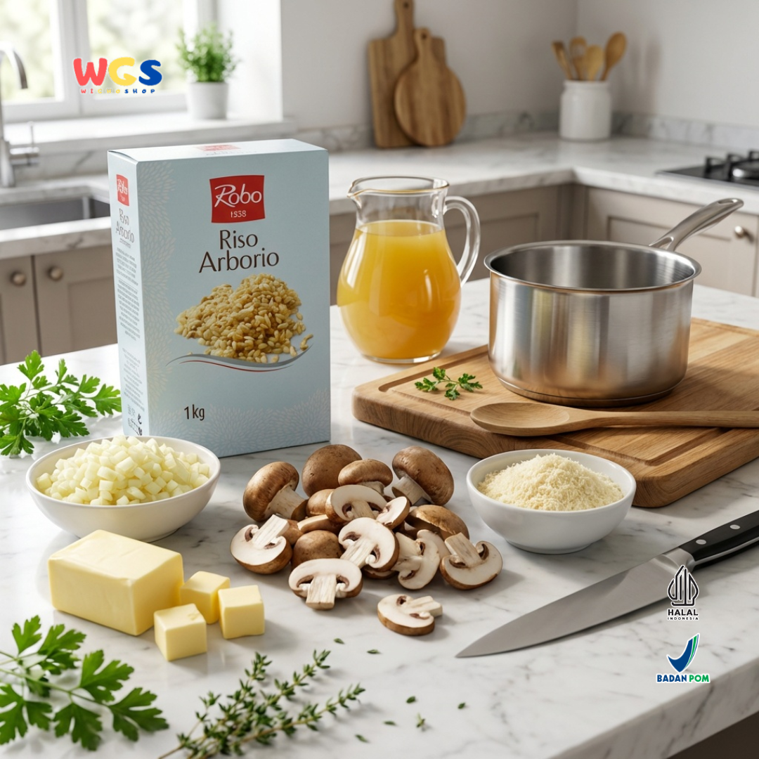 Robo 1938 Riso Arborio 1kg - Beras Arborio Italia untuk Risotto, Nasi Creamy & Masakan Premium