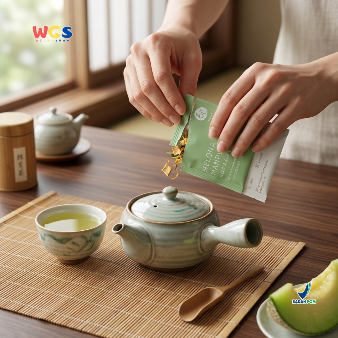 Roji Melona Manpuku Japanese Sencha with Honey Melon - Teh Hijau Jepang Aroma Melon