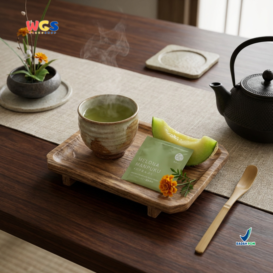 Roji Melona Manpuku Japanese Sencha with Honey Melon - Teh Hijau Jepang Aroma Melon