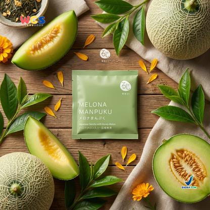 Roji Melona Manpuku Japanese Sencha with Honey Melon - Teh Hijau Jepang Aroma Melon