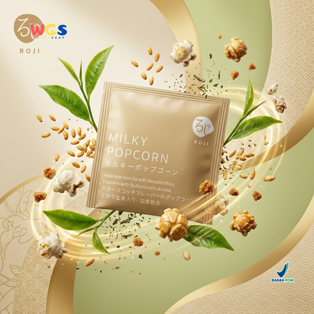Roji Milky Popcorn Genmaicha Tea - Teh Jepang Aroma Butterscotch & Roasted Rice
