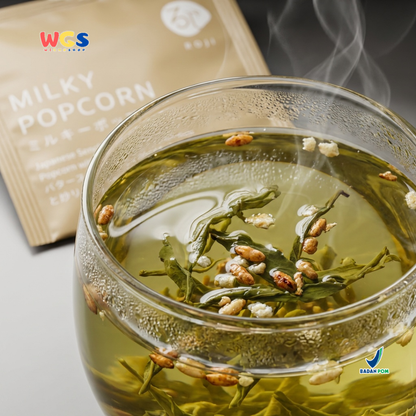 Roji Milky Popcorn Genmaicha Tea - Teh Jepang Aroma Butterscotch & Roasted Rice