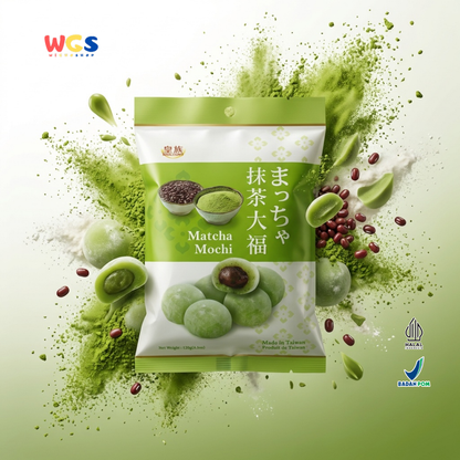 Royal Family Matcha Mochi 120g - Mochi Matcha Isi Pasta Kacang Merah Snack Taiwan Halal