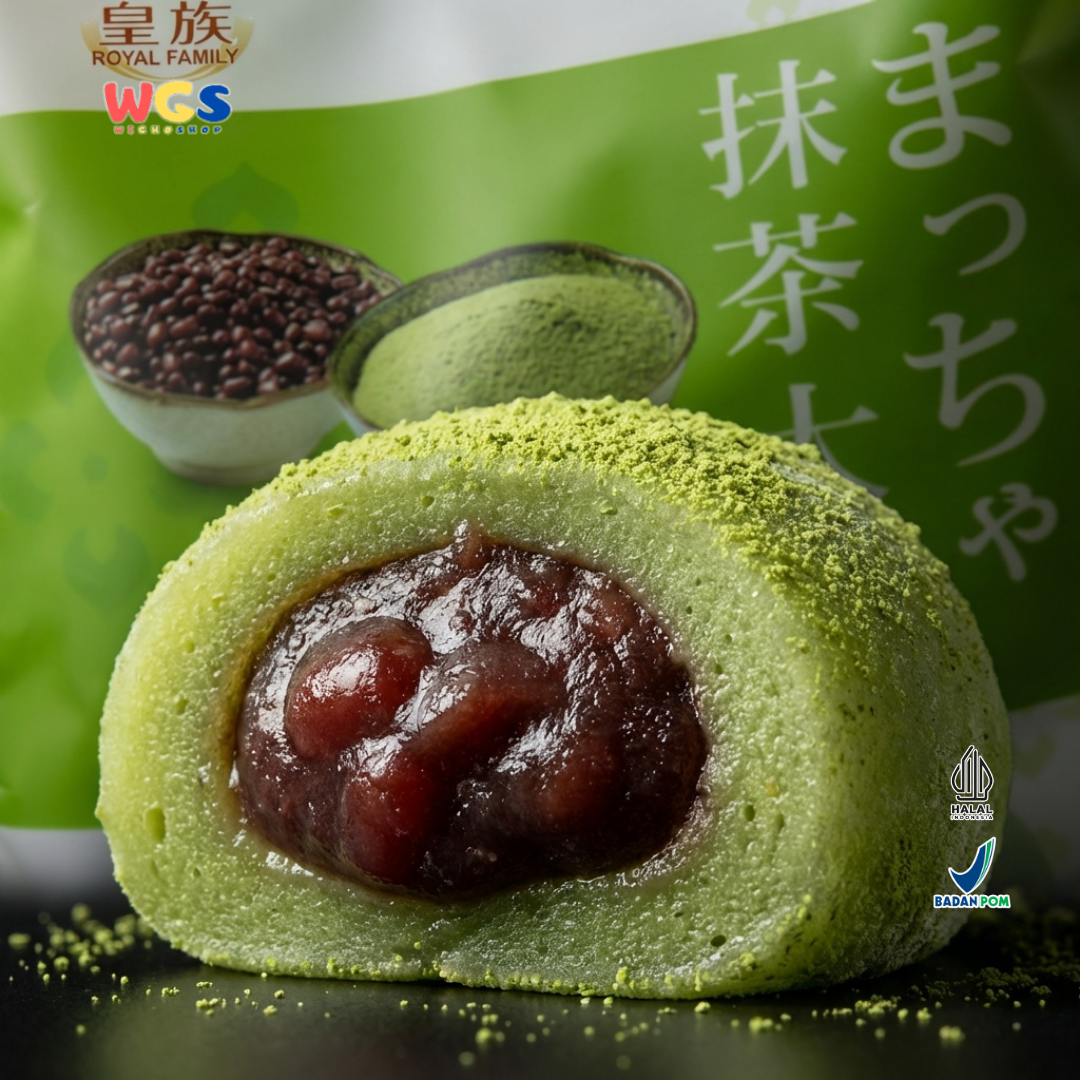 Royal Family Matcha Mochi 120g - Mochi Matcha Isi Pasta Kacang Merah Snack Taiwan Halal