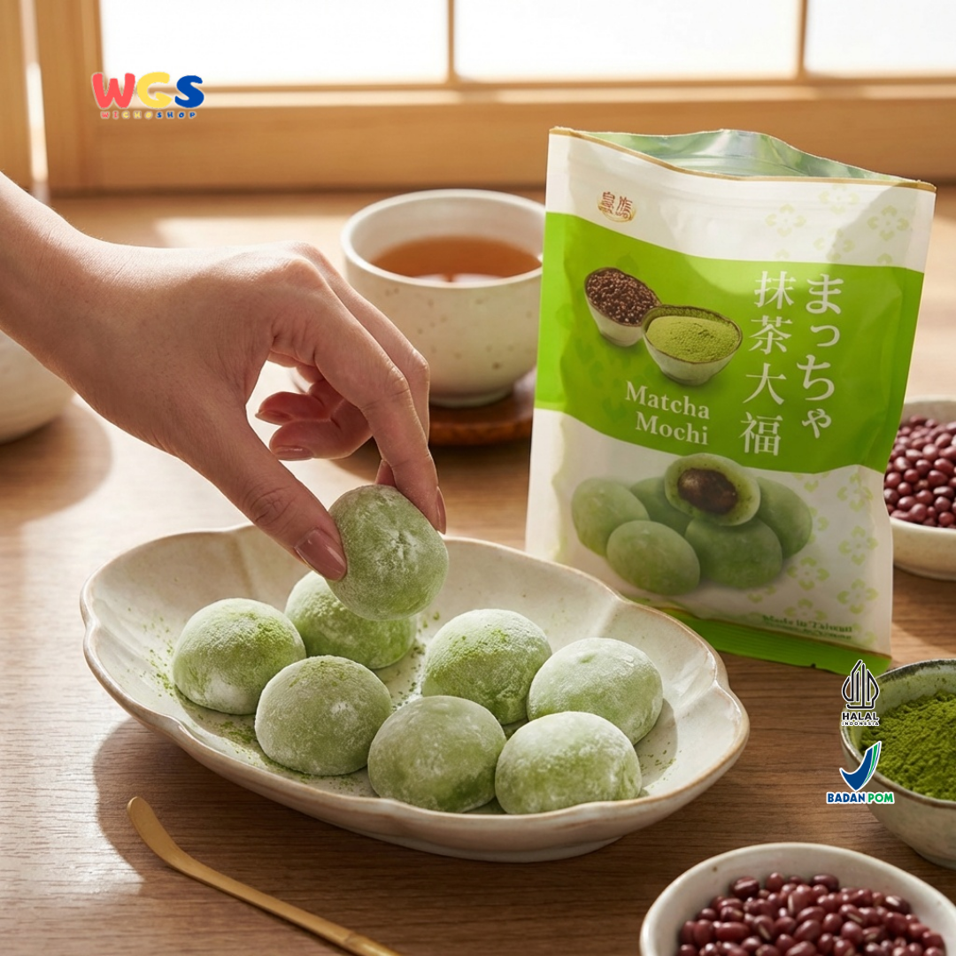 Royal Family Matcha Mochi 120g - Mochi Matcha Isi Pasta Kacang Merah Snack Taiwan Halal