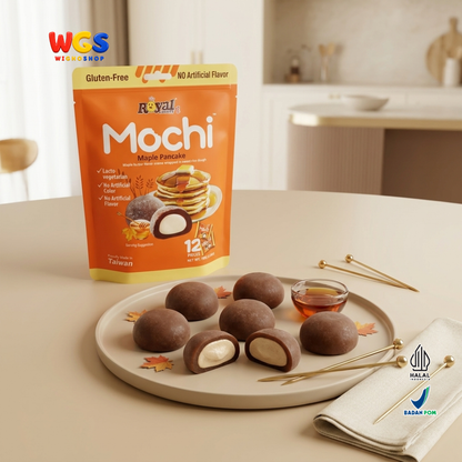 Royal Family Mochi Maple Pancake 180g - Kue Mochi Isi Krim Susu Rasa Mapel Gluten Free 12 Pieces Taiwan