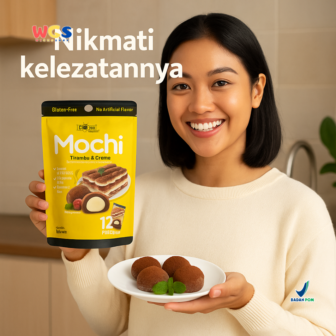 Royal Family Mochi Tiramisu & Creme 12 pcs (180g) - Mochi Lacto Vegetarian Bebas Gluten & Pewarna