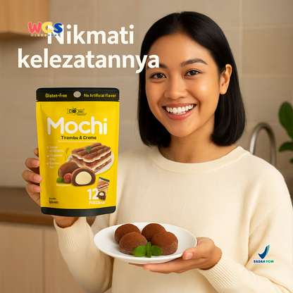 Royal Family Mochi Tiramisu & Creme 12 pcs (180g) - Mochi Lacto Vegetarian Bebas Gluten & Pewarna