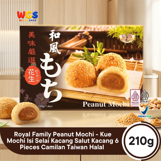 Royal Family Peanut Mochi 210g - Kue Mochi Isi Selai Kacang Salut Kacang 6 Pieces Camilan Taiwan Halal