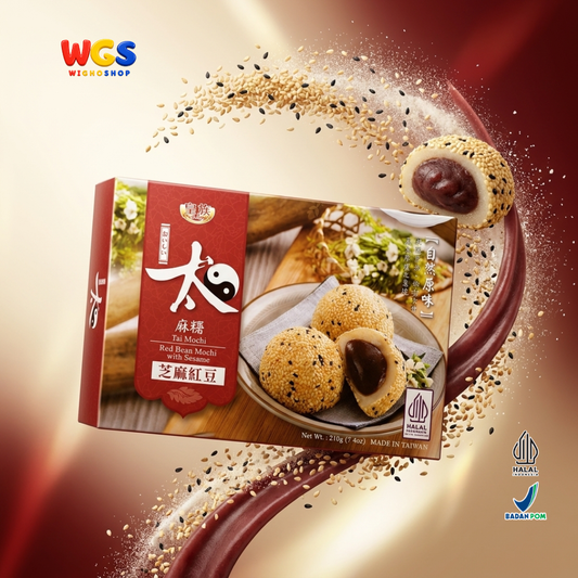 Royal Family Red Bean Mochi with Sesame 210g - Mochi Kacang Merah Wijen (35g x 6) Kue Mochi Taiwan Halal