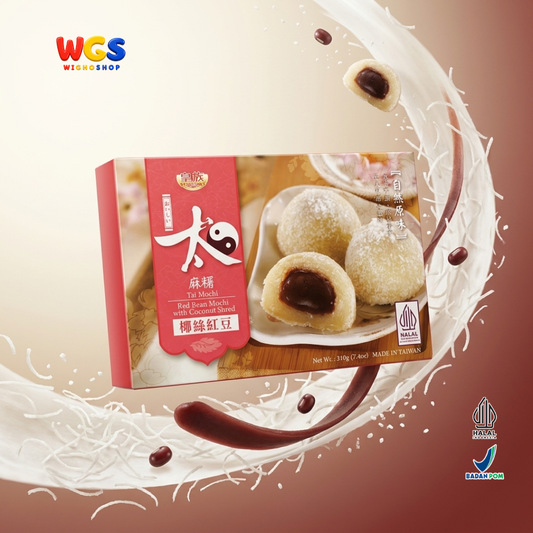 Royal Family Tai Mochi Kacang Merah Kelapa 210g - Red Bean Mochi Coconut Shred Isi 6 Kue Mochi Taiwan