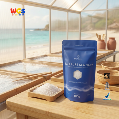 SALTDAILY Bali Pure Sea Salt Coarse Salt 300g - Garam Laut Bali Murni Kasar Beriodium Bumbu Masak Marinasi