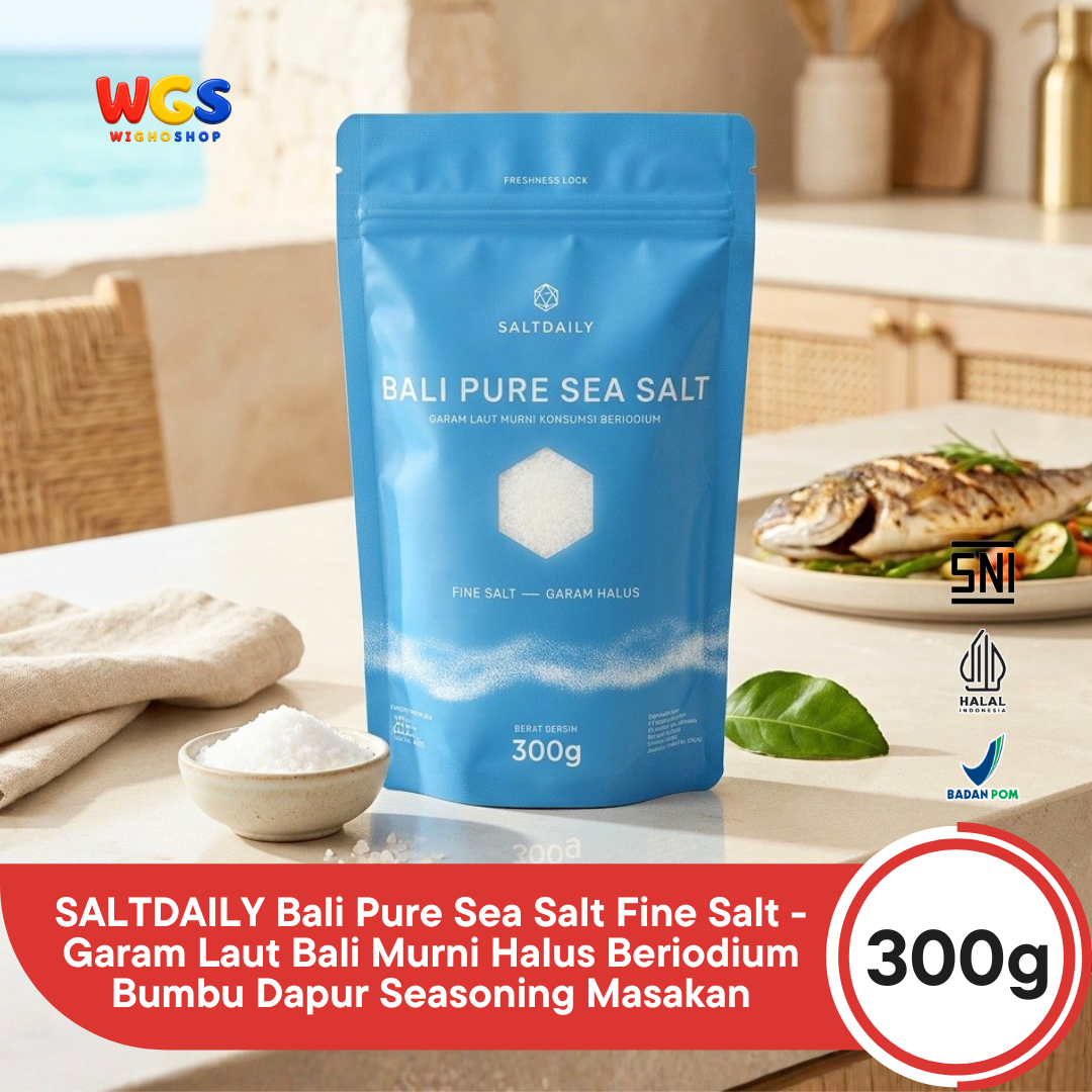 SALTDAILY Bali Pure Sea Salt Fine Salt 300g - Garam Laut Bali Murni Halus Beriodium Bumbu Dapur Seasoning Masakan