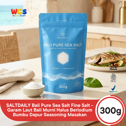 SALTDAILY Bali Pure Sea Salt Fine Salt 300g - Garam Laut Bali Murni Halus Beriodium Bumbu Dapur Seasoning Masakan