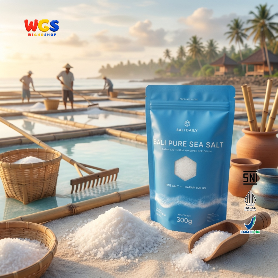 SALTDAILY Bali Pure Sea Salt Fine Salt 300g - Garam Laut Bali Murni Halus Beriodium Bumbu Dapur Seasoning Masakan