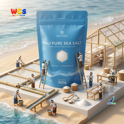 SALTDAILY Bali Pure Sea Salt Fine Salt 300g - Garam Laut Bali Murni Halus Beriodium Bumbu Dapur Seasoning Masakan
