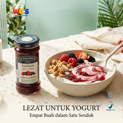 St Dalfour Four Fruits Fruit Spread 170g - Selai Aneka Buah Beri Raspberry Strawberry Blackberry Ceri Hitam