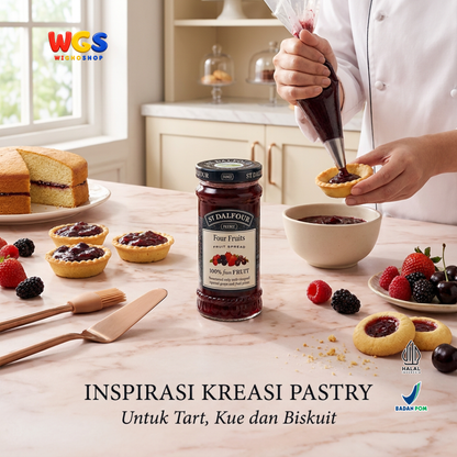 St Dalfour Four Fruits Fruit Spread 170g - Selai Aneka Buah Beri Raspberry Strawberry Blackberry Ceri Hitam