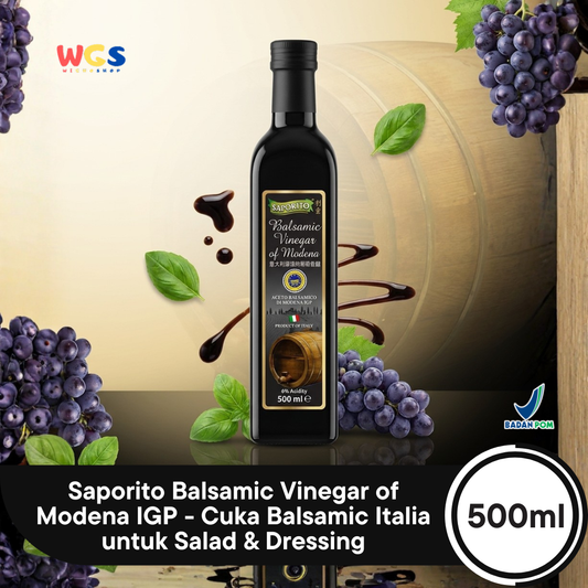 Saporito Balsamic Vinegar of Modena IGP 500ml - Cuka Balsamic Italia untuk Salad & Dressing