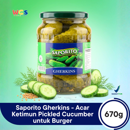 Saporito Gherkins - Pickled Cucumber - 670 gr
