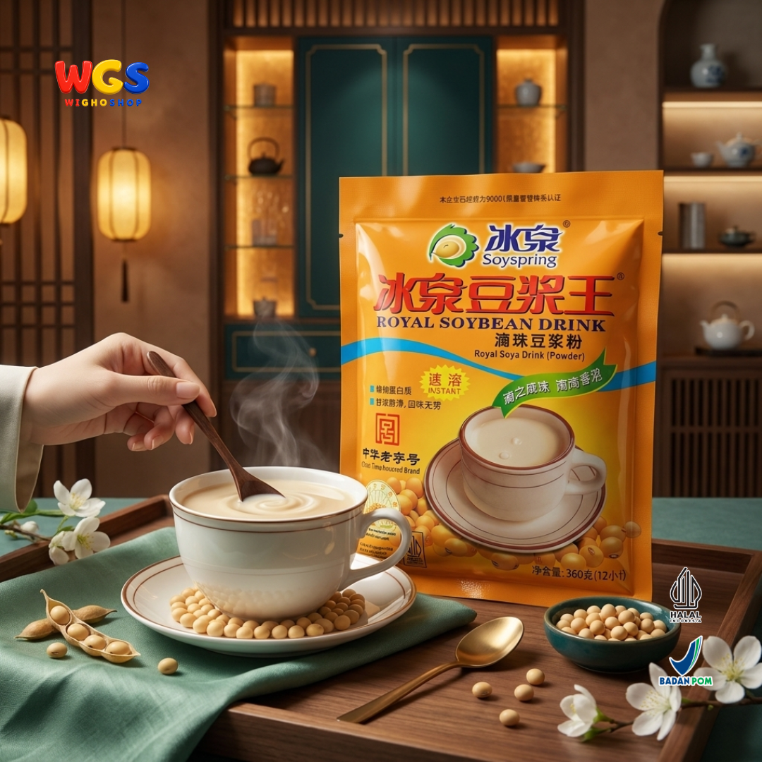 Soyspring Royal Soybean Drink 360g 12 Sachet - Minuman Kedelai Instan Susu Kedelai Bubuk Halal Seduh Praktis