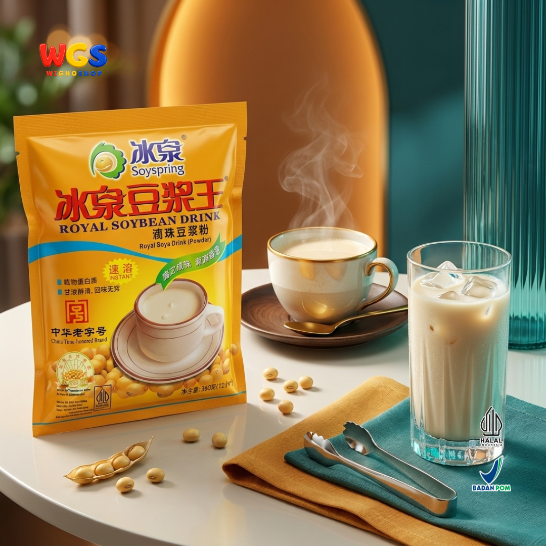 Soyspring Royal Soybean Drink 360g 12 Sachet - Minuman Kedelai Instan Susu Kedelai Bubuk Halal Seduh Praktis