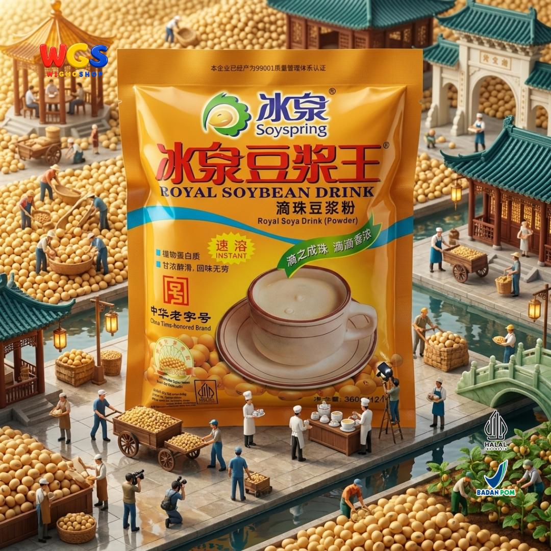 Soyspring Royal Soybean Drink 360g 12 Sachet - Minuman Kedelai Instan Susu Kedelai Bubuk Halal Seduh Praktis