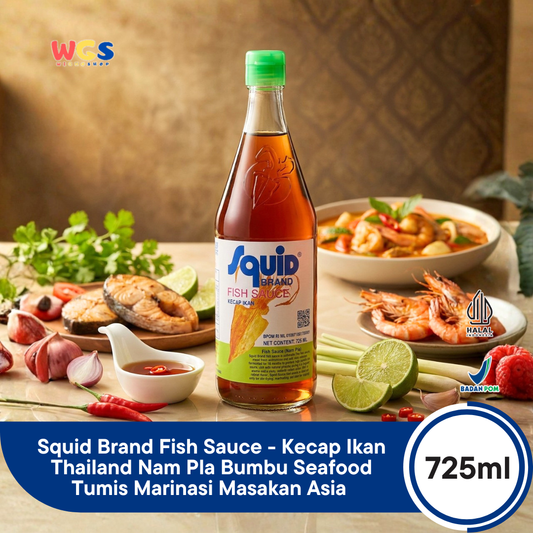 Squid Brand Fish Sauce 725ml - Kecap Ikan Thailand Nam Pla Bumbu Seafood Tumis Marinasi Masakan Asia